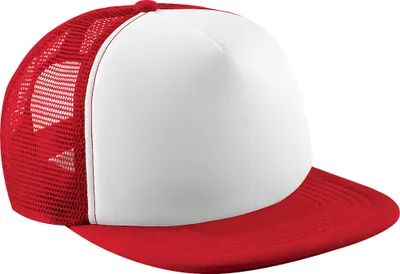 Image de Casquette de baseball junior Beechfield Vintage avec filet RW200 (taille unique) (Rouge/Blanc)