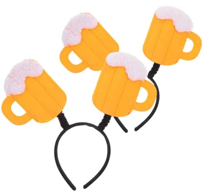 Image de Bandeau pour verre à bière - Accessoire pour la tête en tissu, idéal pour les fêtes - Lot de 2