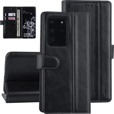 Immagine prodotto di Custodia a libro Samsung Galaxy S20 Ultra Black - Finto cuoio