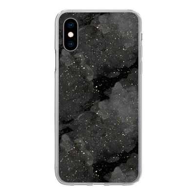Produktbild von MuchoWow® Handyhülle Schutzhülle Hülle für iPhone X Marmor - Glitter - Gold - Schwarz - Muster Silikon Softcase Handy Hülle - Handyhülle