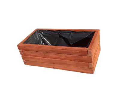 Obrázok produktu pre Drevený kvetináč 60 cm – kvetináč na balkón a terasu, odolný voči poveternostným vplyvom, na bylinky, vyvýšený záhon do záhrady (D2 orech)