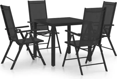 Immagine prodotto di Maison Exclusive - Set da pranzo da giardino 5 pezzi in alluminio nero