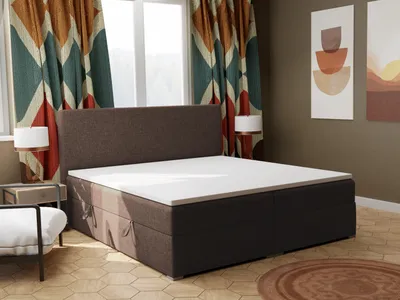 Produktbild von FEDVE Boxspringbett Schlafzimmerbett KOLORADO mit 2 Bettkästen, Doppelbett mit Bonell-Matratze und Topper 140x200
