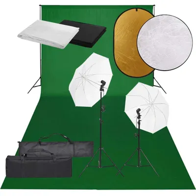 Immagine prodotto di Set da studio fotografico con illuminazione, sfondo e riflettore