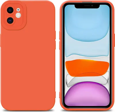 Produktbild von Cadorabo Hülle für Apple iPhone 12 Schutz Hülle in Orange TPU Silikon Etui Case Handyhülle