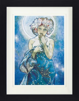 Produktbild von Alphonse Mucha Gerahmtes Bild Mit Edlem Passepartout | Wand-Bilder | Im Bilderrahmen - Der Mond, 1902 (40 x 30 cm)