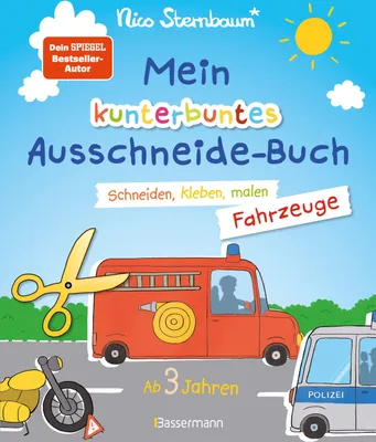 Produktbild von Mein kunterbuntes Ausschneidebuch - Fahrzeuge. Schneiden, kleben, malen ab 3 Jahren. Mit Scherenführerschein