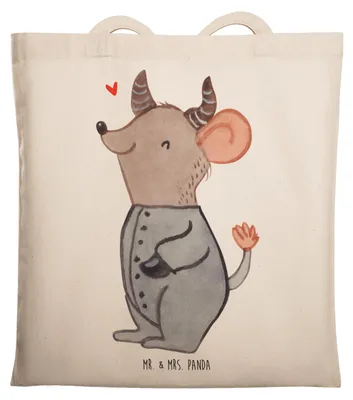 Produktbild von Mr. & Mrs. Panda Tote Bag Stier Astrologie - Transparent - Geschenk, Tragetasche, Laptoptasche, Sternzeichen, Tasche, Shopping, Tierkreiszeichen, Geburtstagsgeschenk