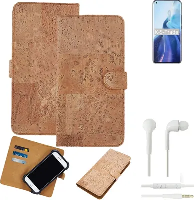 Produktbild von K-S-Trade Hülle kompatibel mit Xiaomi Mi 11 Pro + in ear Kopfhörer Kork Handyhülle Cover  Schutzhülle TPU Case Bumper in Hellbraun, (1x)