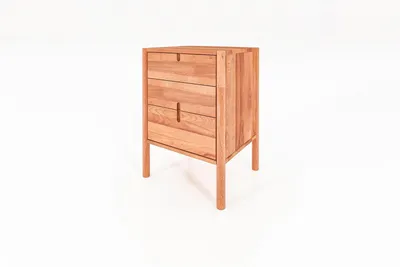 Produktbild von Nachttisch Zola 3 Kernbuche massiv 60x36x69 cm mit 3 Schubladen