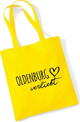 Produktbild von Huuraa Jutebeutel Oldenburg verliebt 10 Liter Yellow Baumwolle Tasche Geschenkidee