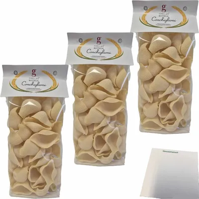 Produktbild von Gisellas Bottega Conchiglioni 3er Pack (3x500g Packung) + usy Block