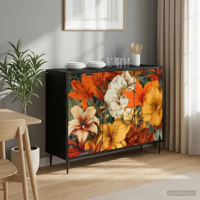 Obrázek produktu pro vidaXL Komoda GENNEP, černá, Imitace dubu, 102 x 33 x 76 cm