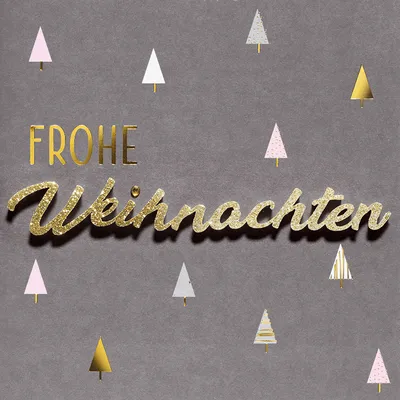 Produktbild von Weihnachten  Lettering  Glückwunschkarte im Format 15 x 15 cm mit Umsc