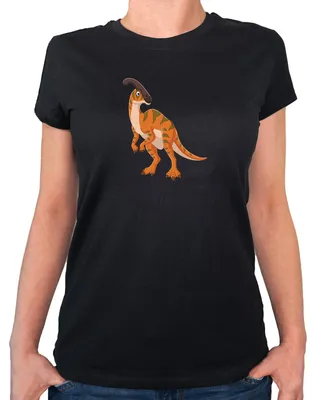 Produktbild von Huuraa Damen T-Shirt Parasaurolophus Dinosaurier M Black Bio Baumwolle Fairtrade Damenshirt Geschenkidee
