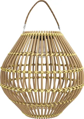 Produktbild von Gartenleuchte Solarleuchte Garten-Solarleuchte, PE-Rattan, Boho-Design, 31 cm x 31 cm x 32 cm, Gelb