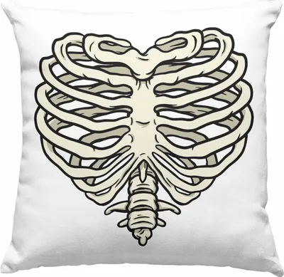 Produktbild von Trendation - Skelet Deko-Kissen mit Füllung 40x40 Herz Geschenk Totenkopf Valentinstag  Deko-Kissen mit Füllung 40x40 mit Herz aus Skelett (Rosa)