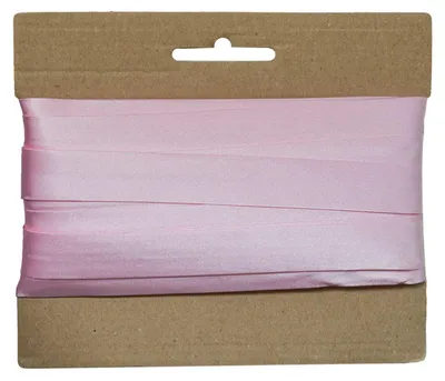 20m Schrägband Satin 20mm gefalzt rosa