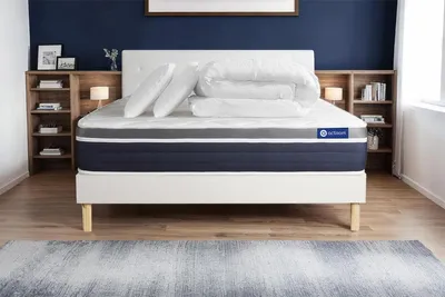 Productafbeelding van Volledige set: Bed - Matras 140x200 cm + Boxspringbed met lattenbodem (in de set) + 2 kussens + dekbed - Actiflex Confort