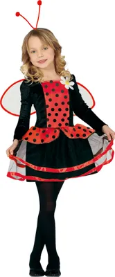 Produktbild von Marienkäfer Kostüm Karneval Kinder Antennen Rot Schwarz Flügel Pünktchen Eleganz Blütenzauber Fest fantasievoll Verwandlung Frühling Natur, Größe: 128/134 Farbe: Rot