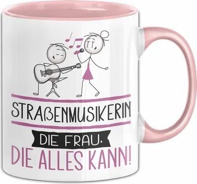 Produktbild von Straßenmusikerin Geschenk Tasse Becher Die Frau Die Allen Kann Geschenkidee für eine Straßenmusikerin Lustig (Rosa)