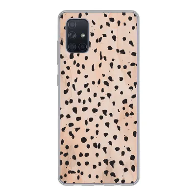 Produktbild von MuchoWow® Handyhülle Schutzhülle Hülle für Samsung Galaxy A71 Polka dots - Schwarz - Marmor Silikon Softcase Handy Hülle - Kartenbesitzer
