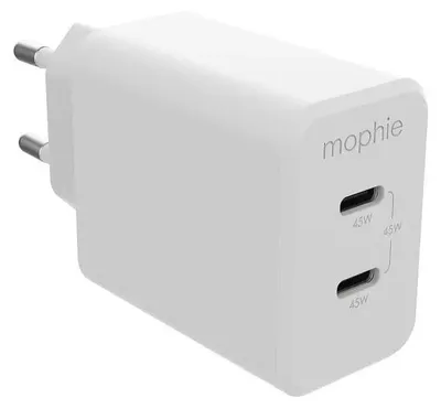 Produktbild von Mophie Wall Adapter Usb-C Dual 45W Gan