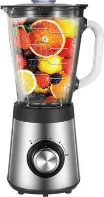 Image de ZELURXX Mixeur sur socle, smoothie Maker Mixer, Edesltahl blender, 500W, 1,5 litres, Noir