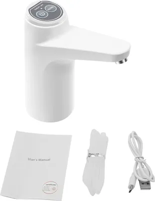 Image de Distributeur d'eau - Pompe à eau électrique USB - Automatique - Portable - Bouton tactile - Recharge USB - 1,2 l - Blanc