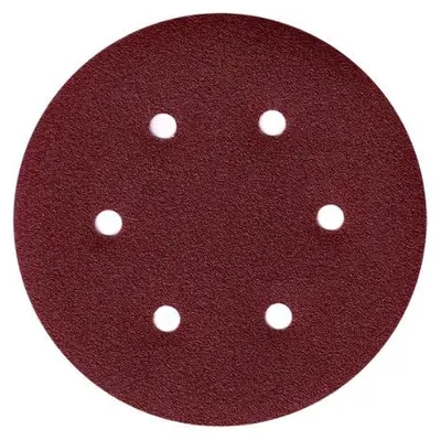 Image de Papier abrasif de 150 mm, avec 6 trous, en lot de 50, grain 60, pour ponceuses excentriques