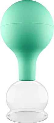 Produktbild von Pulox Schröpfglas aus Echtglas inkl. Saugball - 4,0 cm in Grün