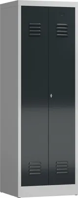 Produktbild von Spind Spindschrank 2 Abteile mittig schließend 180x60x50mm, lichtgrau/anthrazit