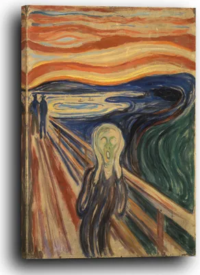 Produktbild von Leinwandbild (60x80cm): Edward Munch - Der Schrei (1910), echter Holz-Keilrahmen inkl. Aufhänger, handgefertigt in Deutschland