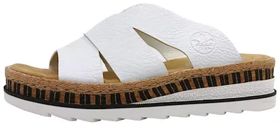 Immagine prodotto di Scarpe da donna Rieker, modello Kaukasus, sandali aperti, colore bianco, ideali per il tempo libero