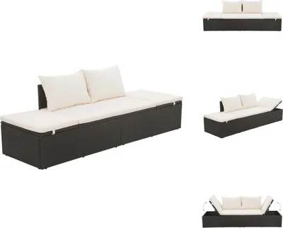 Obrázok produktu pre vidaXL Záhradná posteľ čierna 195×60 cm polyratan - Záhradné postele