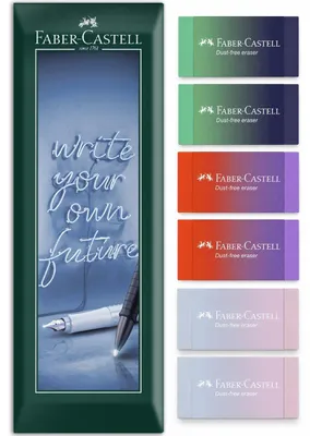 Produktbild von Faber-Castell PVC- und staubfreier Radiergummi, Flow Edition, 6 Stück