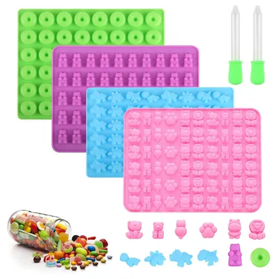 6er Set Silikon-Gummibärchenformen mit 3 Pipetten