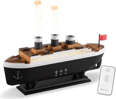 Produktbild von Lonyiabbi Dampfschiff ätherisches Öl Diffusor, Aromatherapie -Luftbefeuchter Fernbedienung, 7 Farb -LED -Leuchten, 2 Nebelmodi, Timer automatisch nach