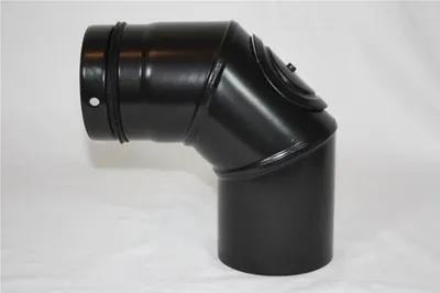 Produktbild von Ofenrohr / Rauchrohr für Pelletofen Bogen 90° Ø80mm mit Tür