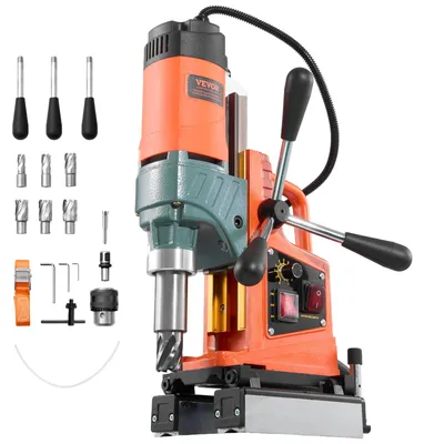 Immagine prodotto di VEVOR trapano magnetico 1400 W 50 mm diametro di foratura direzione reversibile, trapano magnetico a 6 punte per superfici metalliche, carotatore elettrico per industria fai da te arancio
