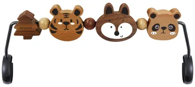 Productafbeelding van Speelgoedstang babywip speelgoed babywipspeelgoed - Houten hangers - Beukenhout en notenhout - Kindveilig, niet giftig