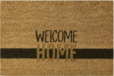 Produktbild von Fußmatte Kokosmatte Gummi Sauberlaufmatte Schmutzfangmatte Türmatte Türvorleger, Größe:60x40 cm, Motiv:welcome home