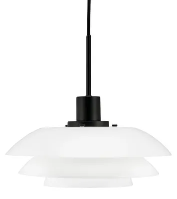 Produktbild von Pendelleuchte LED, Hängelampe, Deckenlampe Pendel, Pendellampe Esstisch, Pendelleuchte für Wohnzimmer, Skandinavische Design, DL31 Opal/schwarz