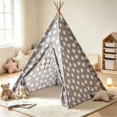 Image de Tente pour enfants pliable Tipi pour intérieur et extérieur