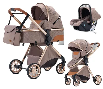 Productafbeelding van Kinderwagen, lichtgewicht, met verstelbare ligpositie, kleur: khaki (S800)