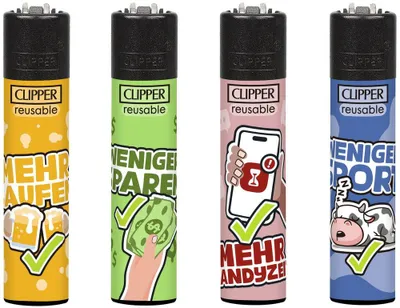 Produktbild von Clipper Feuerzeuge 4er Set New Year, new Fail