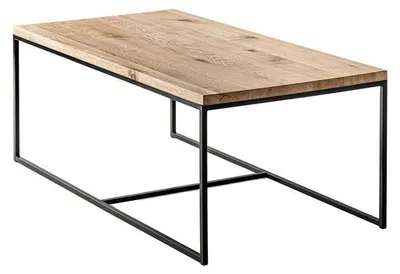 Produktbild von Moderner rechteckiger Couchtisch mit robustem Metallgestell und Holz