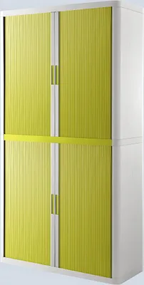 Produktbild von Rollladenschrank easyOffice 2-Meter Schrank, 4 Fachböden, weiß/grün