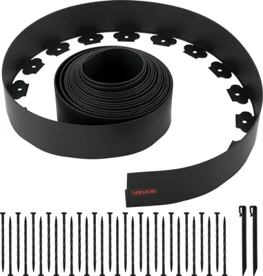 Obrázek produktu pro VEVOR obruba trávníku, plastová zahradní obruba 10 m x 10 cm s 30 hroty a 2 zemními hroty, obruba záhonů, obruba terénu, mini plotová obruba odolná proti UV záření pro květinové záhony a dlažbu na dvoře