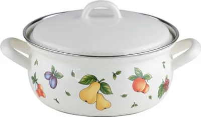 Produktbild von Riess Country Kasserolle mit Deckel Ø20cm 2,0 Liter Emaille Fruit Garden